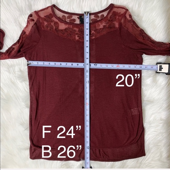 SOLD-Free People Mesh Lace Burgundy Tunic - Picture 7 of 8